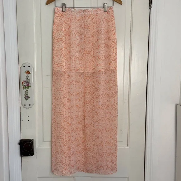 Double High Slit Floral Maxi Skirt - Picture 10 of 10